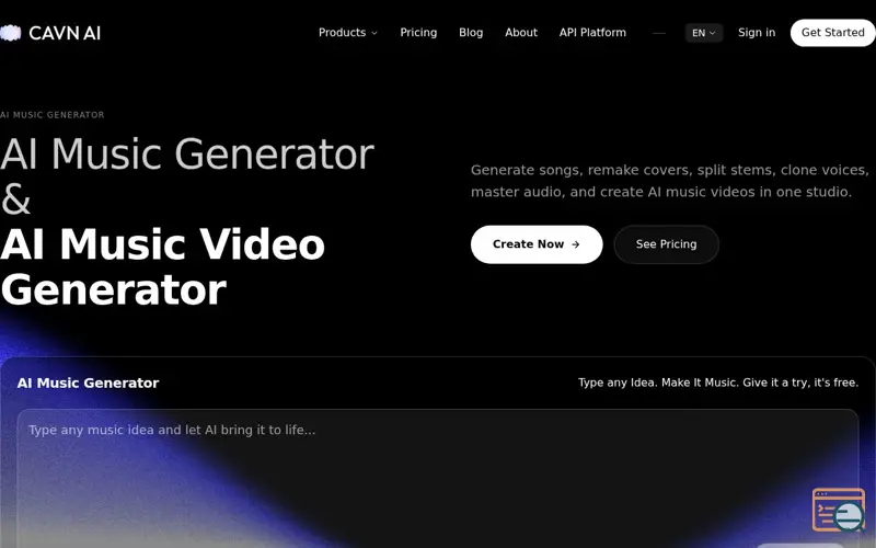 Screenshot of CAVN AI | AI Music Generator & AI Music 