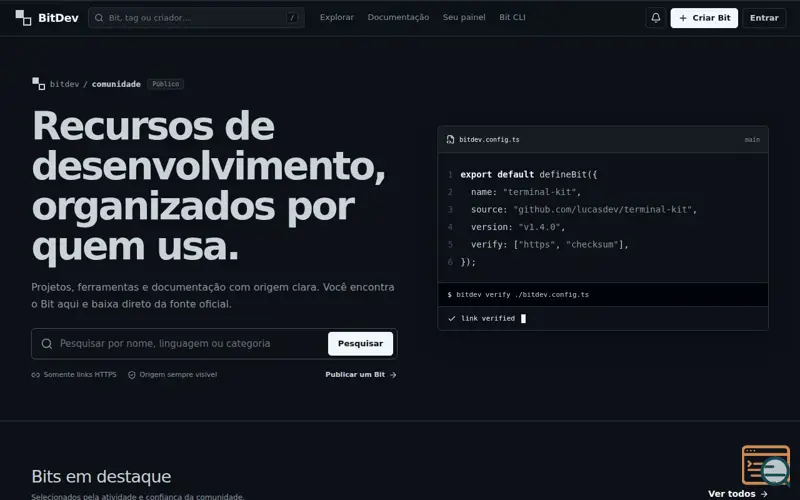 Screenshot of BitDev — Recursos de desenvolvimento