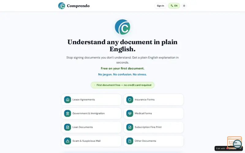 Screenshot of Comprendo