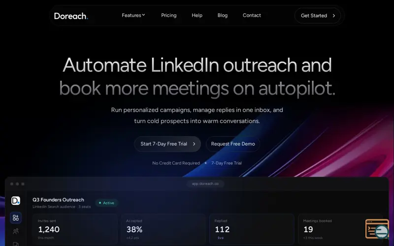 Screenshot of Doreach, a launch using DNSSmartHost