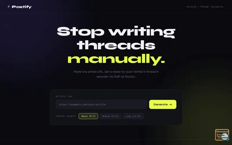 Screenshot of Postify