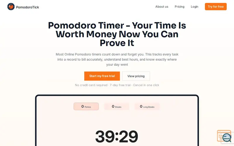 Screenshot of PomodoroTick
