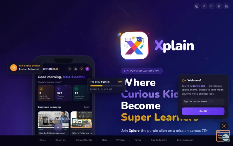 Screenshot of Xplain AI