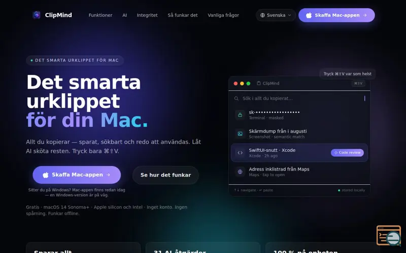 Screenshot of ClipMind
