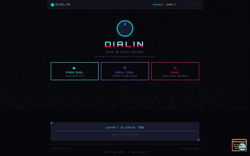 Screenshot of DialIn colors