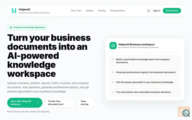 Screenshot of HelpexAI