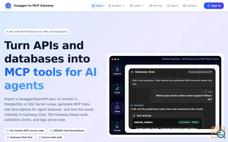 Screenshot of MCP Gateway