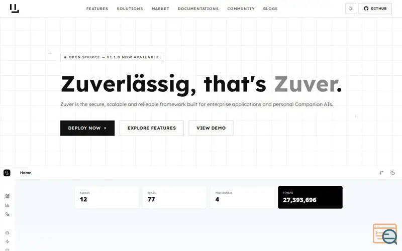 Screenshot of Zuver