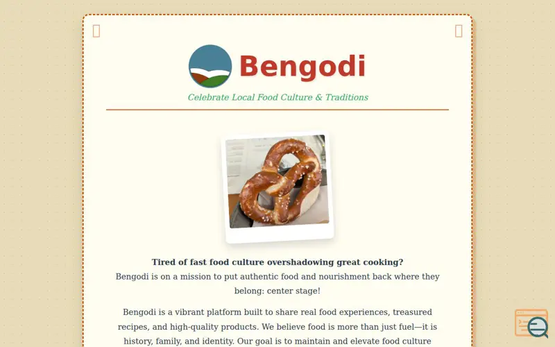 Screenshot of Bengodi, a launch using Google