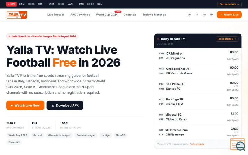 Screenshot of Yalla TV