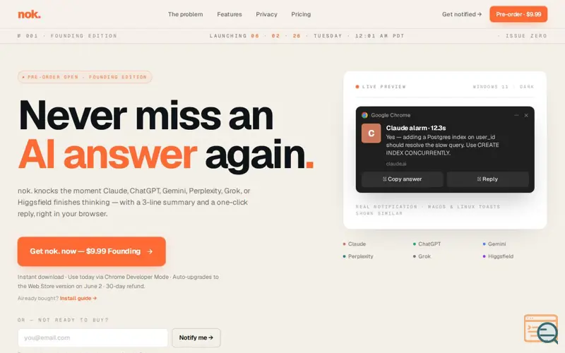 Screenshot of nok