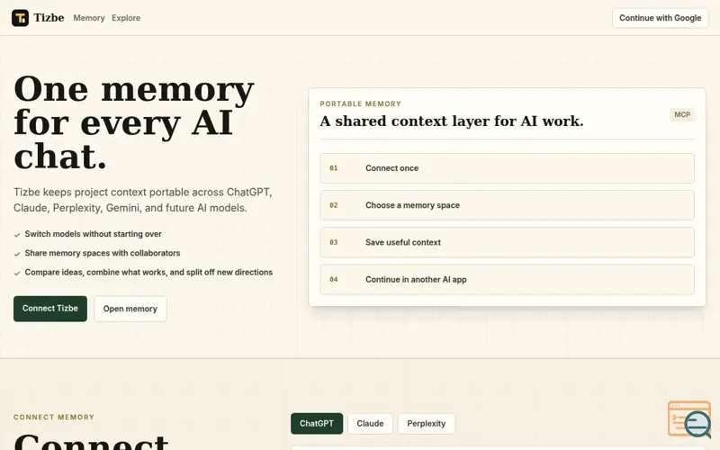 Screenshot of Tizbe