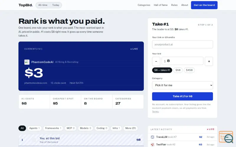Screenshot of TopBid AI