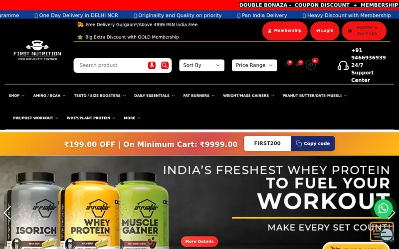 Screenshot of firstnutrition.in
