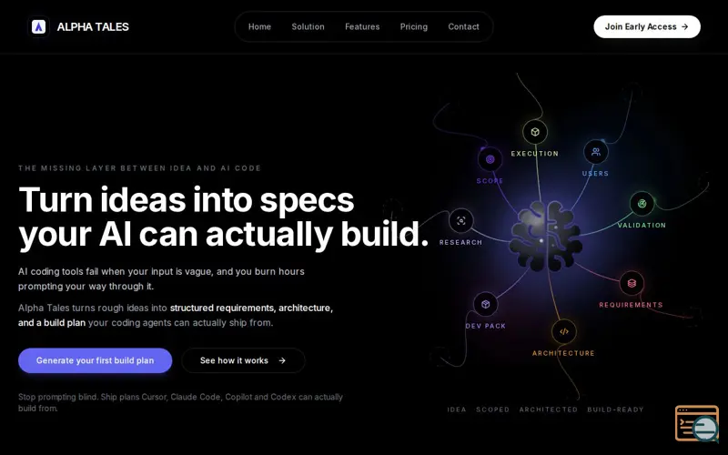 Screenshot of AlphaTales