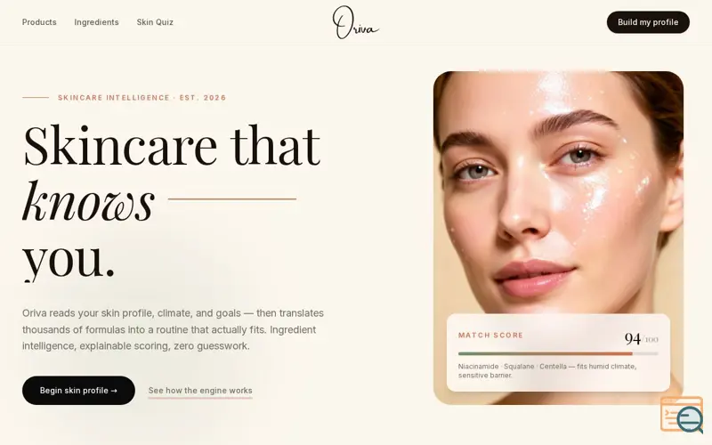 Screenshot of Oriva