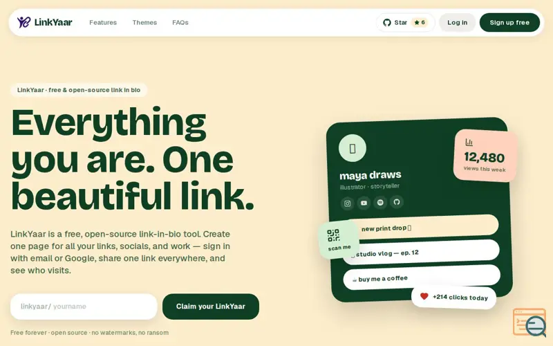 Screenshot of LinkYaar