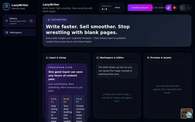 Screenshot of LazyWriter
