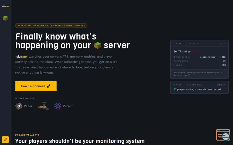 Screenshot of Minecraft Server Analytics [clan.me]