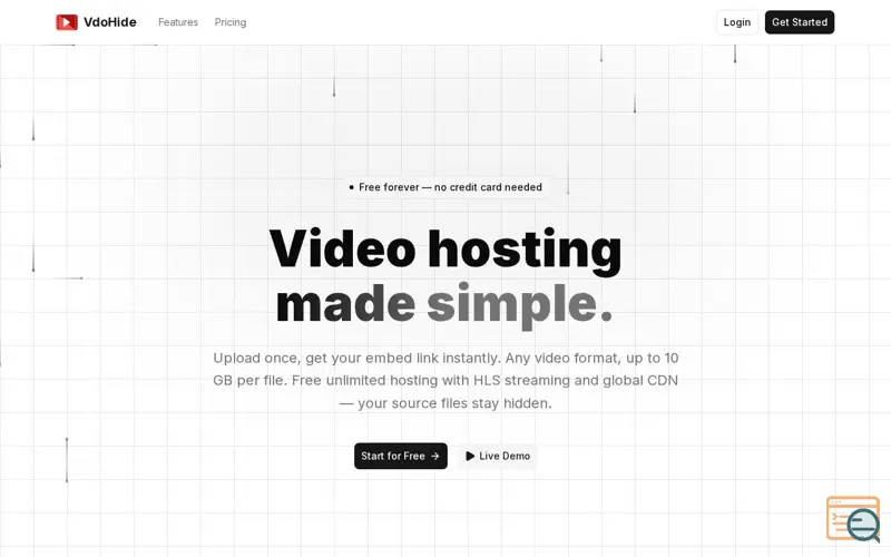 Screenshot of VdoHide