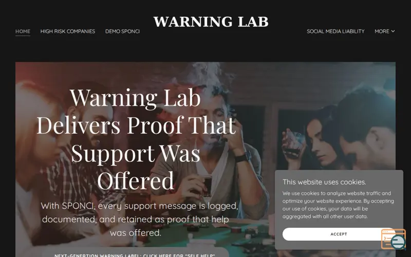 Screenshot of Warning Lab