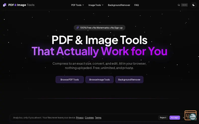 Screenshot of PDF & Image Tools