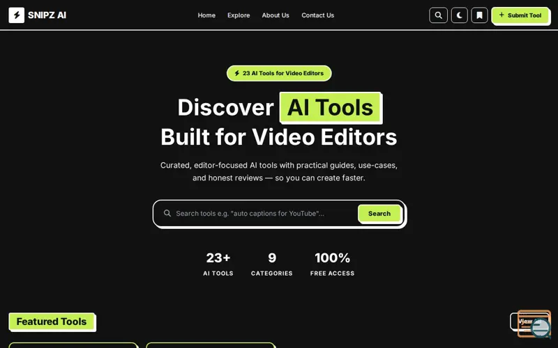 Screenshot of SnipzAI