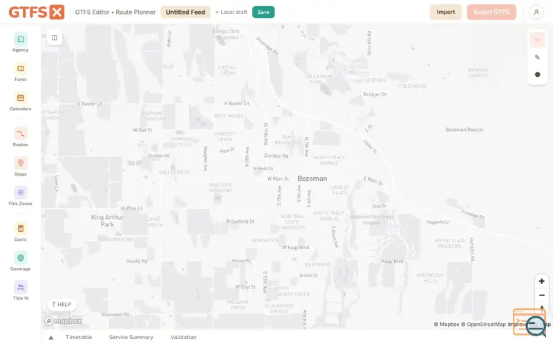 Screenshot of GTFS·X