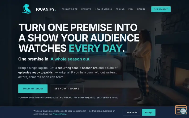 Screenshot of Iguanify — Your premise. Produced.