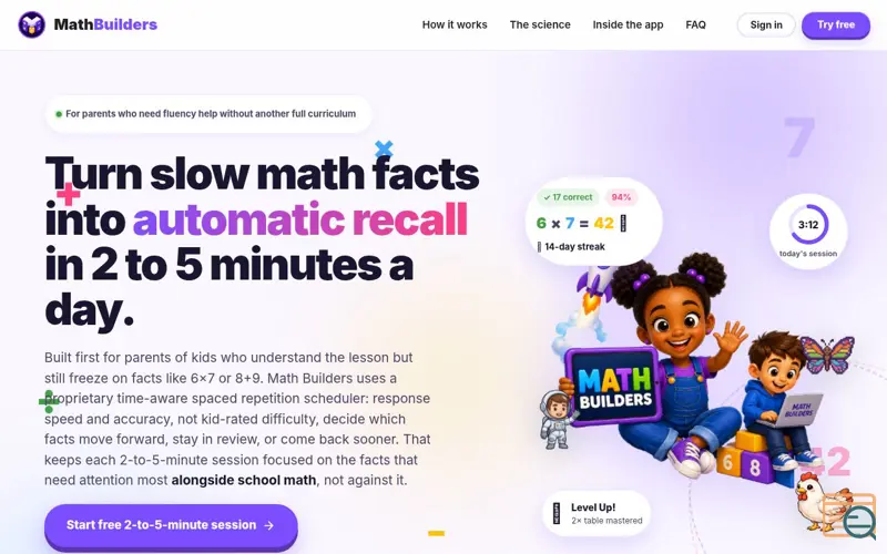 Screenshot of Math Builders
