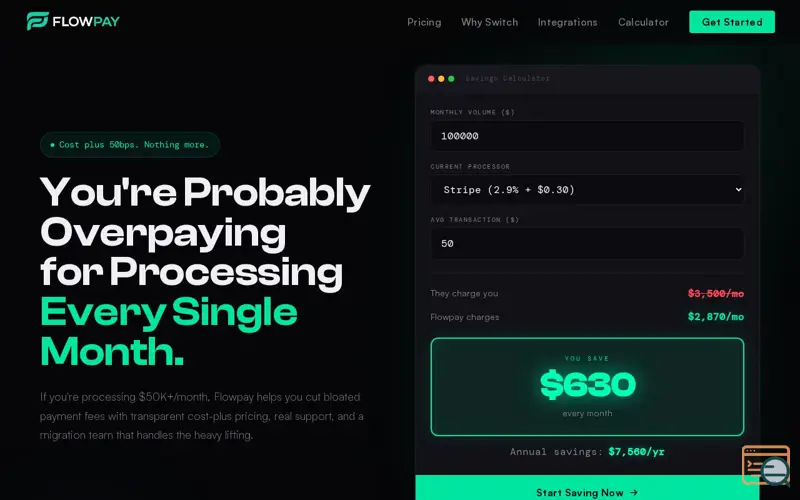 Screenshot of Flowpay