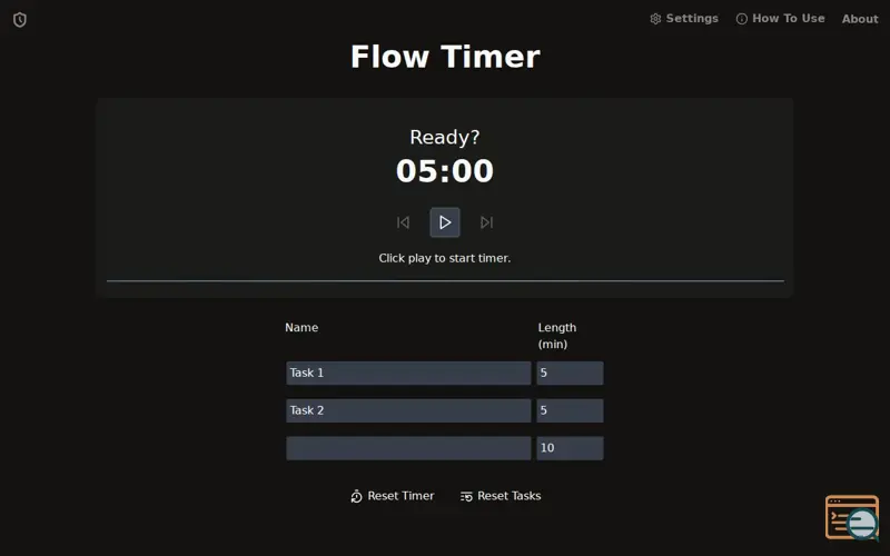 Screenshot of Flow Timer