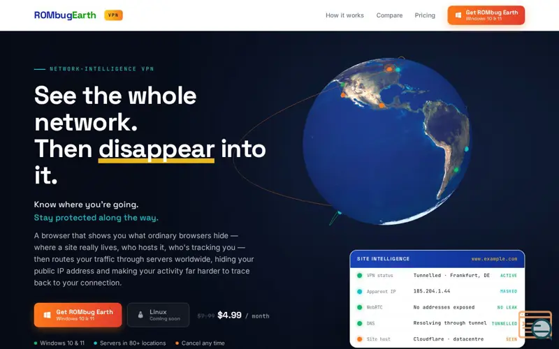 Screenshot of ROMbug Earth