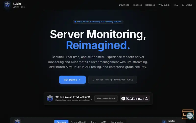 Screenshot of kubiq