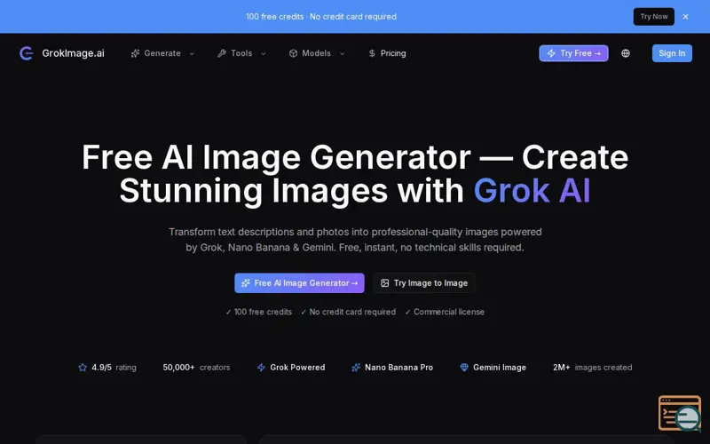 Screenshot of Grokimage.ai