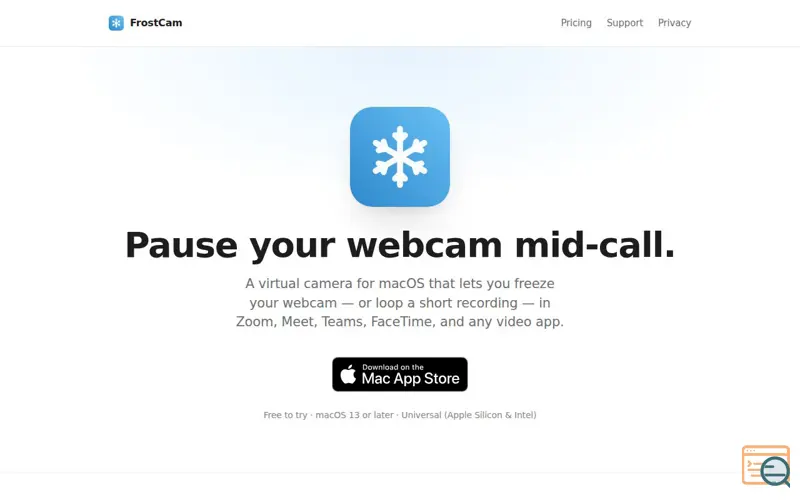 Screenshot of FrostCam