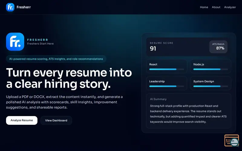Screenshot of Fresherr