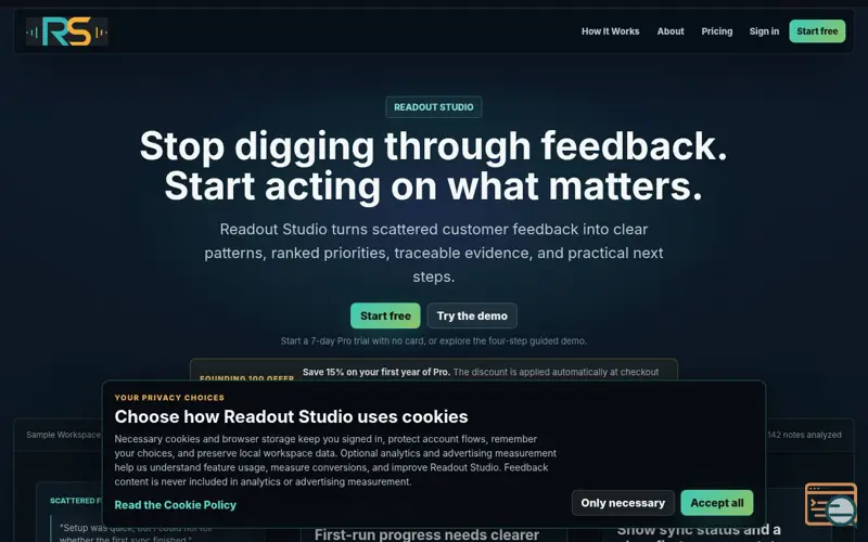 Screenshot of Readout Studio