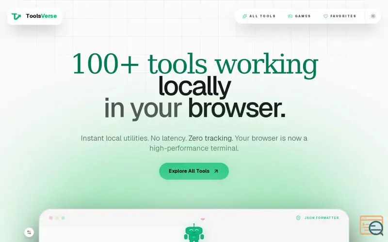 Screenshot of ToolsVerse - 100+ Free Online Utility Tools