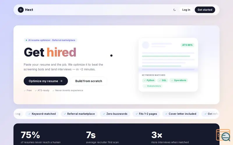 Screenshot of Hext Ai