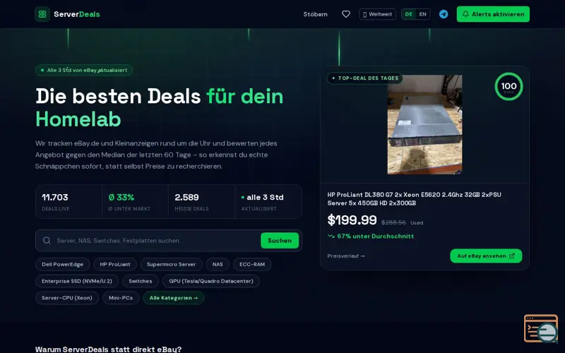 Screenshot of ServerDeals