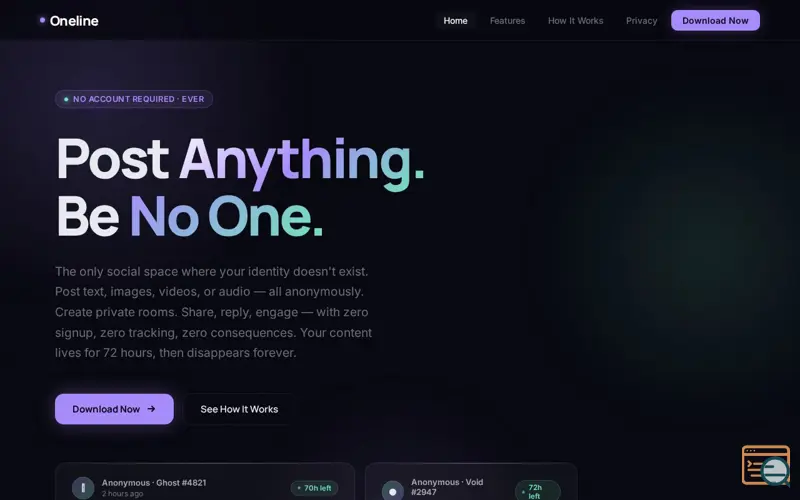 Screenshot of Oneline