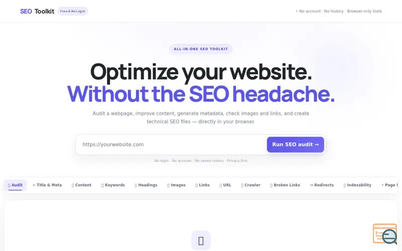 Screenshot of SEO Toolkit