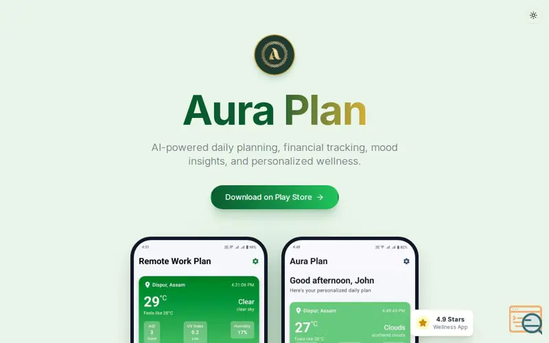 Screenshot of Aura Plan