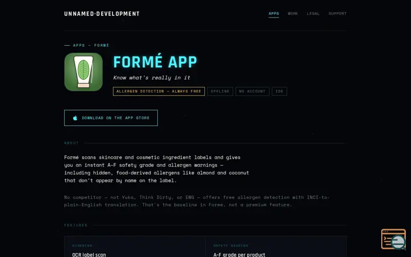 Screenshot of Formé