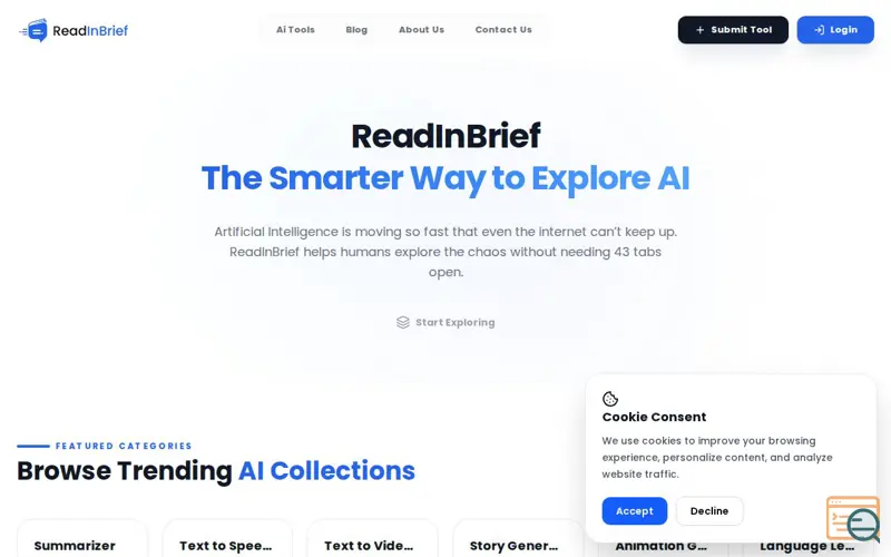 Screenshot of ReadInBrief