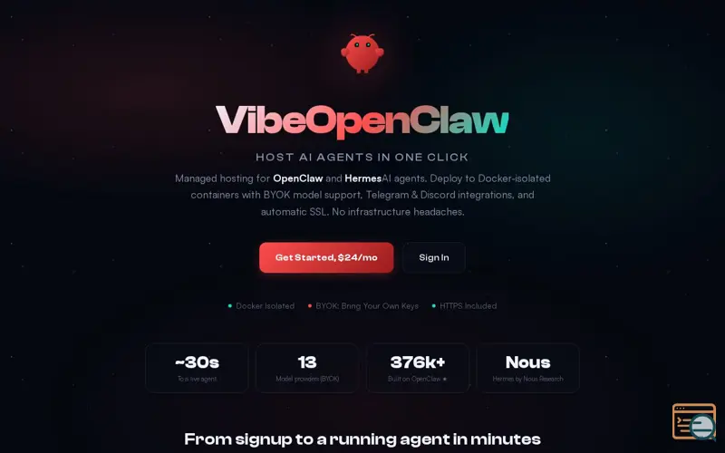 Screenshot of VibeOpenClaw