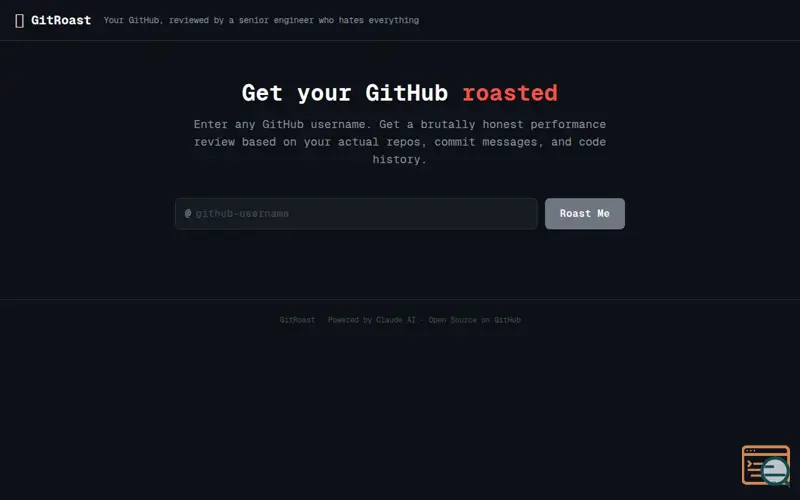 Screenshot of GitRoast