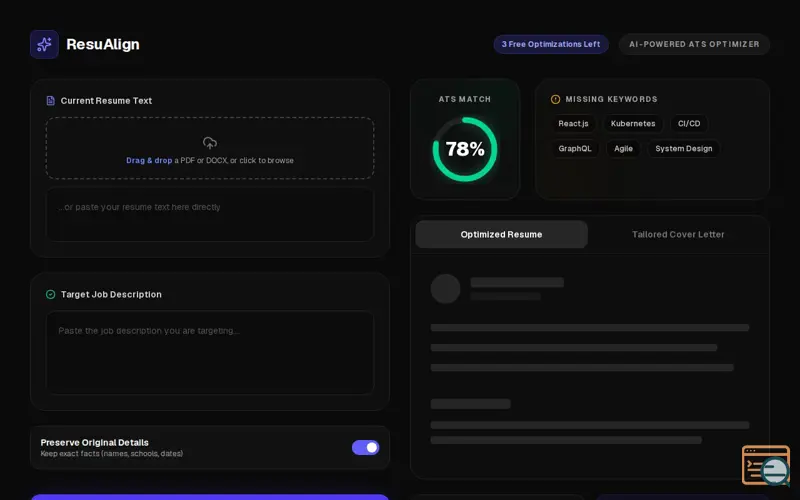 Screenshot of ResuAlign