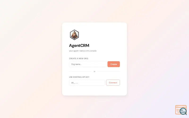 Screenshot of AgentCRM Console
